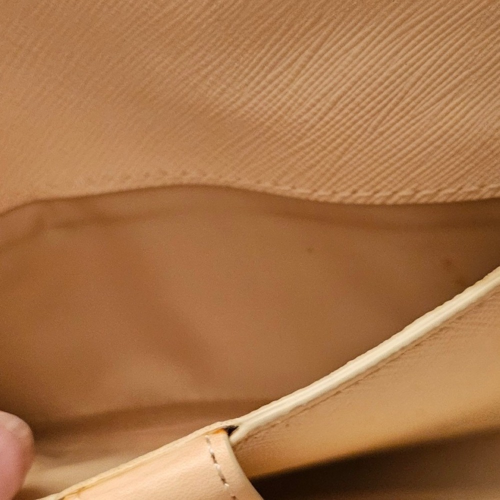 Coach Signature Canvas Trifold Wallet Crossbody Bag Khaki Brown Tan Leather - Picture 9 of 15